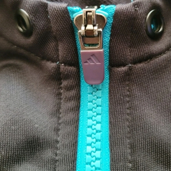 Adidas Men's Climalite Hooded Jacket Purple & Teal Accents Size Medium - Picture 9 of 12